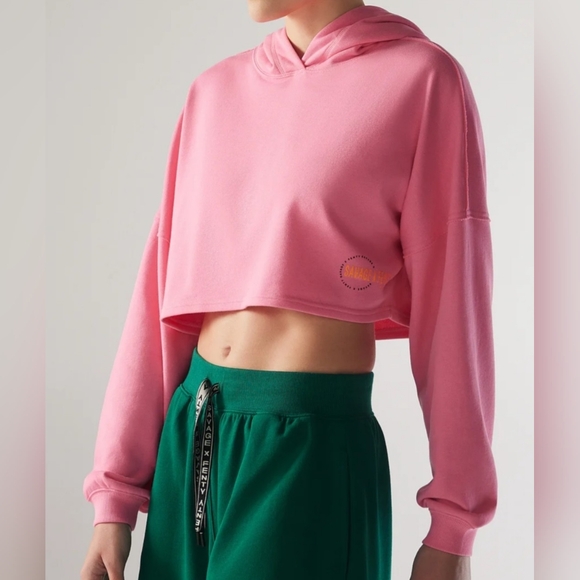 SAVAGE X FENTY ESSENTIAL TERRY SCOPE LOGO CROPPED HOODIE - Picture 8 of 9